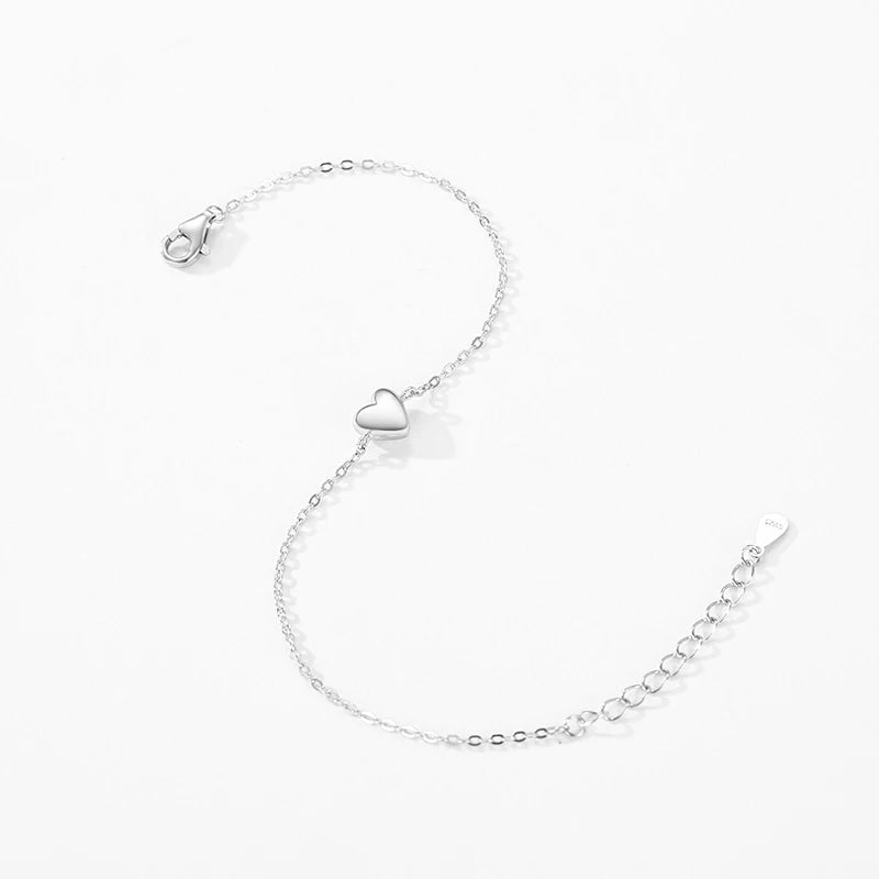 925 Sterling Silver  Heart Bracelet  Fashion Jewelry