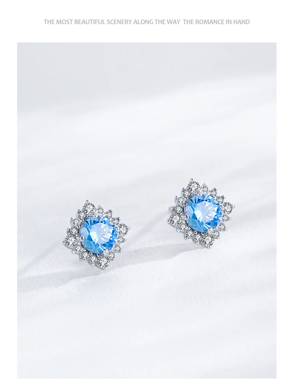 Sea Blue  925 Sterling Silver Fashion Jewelry Set