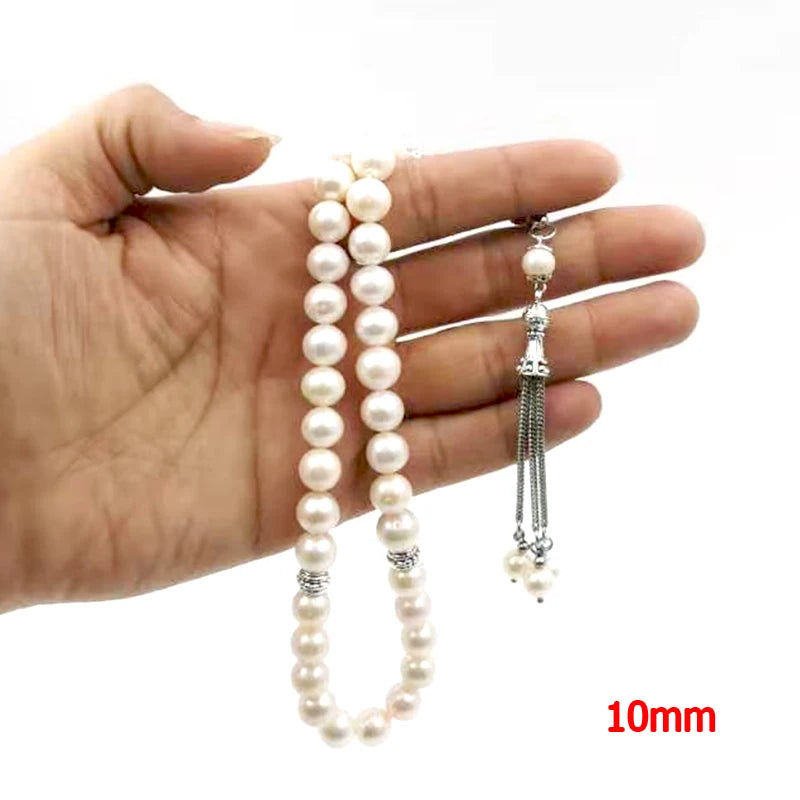 Tasbih Natural Pearl Hot sale style Freshwater pearl misbaha rosary bead pearl bracelet Women Love gift Islamic jewelry Eid gift