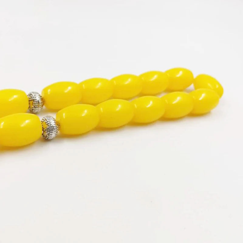 Big size Yellow Resin TasbihPrayer Beads arab fashion bracelet Kuwait misbaha