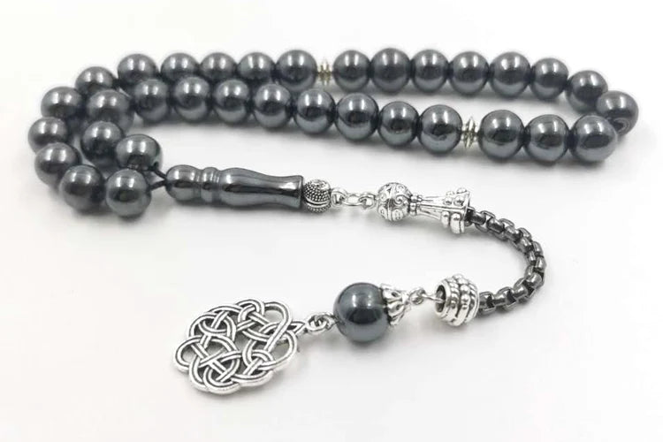 Tasbih Natural Hematite style misbaha muslim prayer beads islamic stone Rosary bracelet gifts for EID