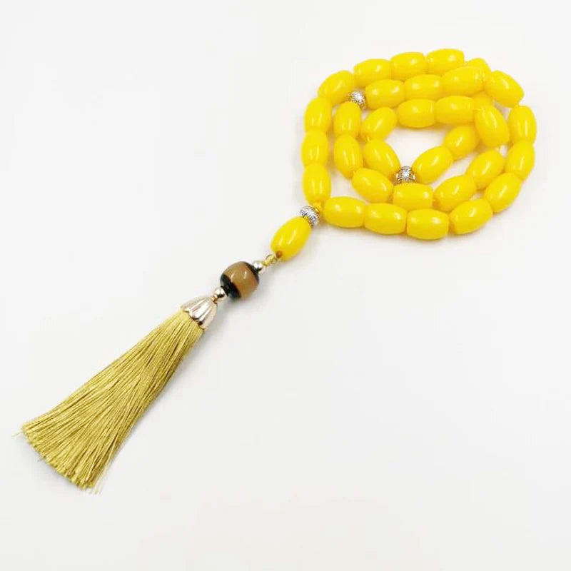 Big size Yellow Resin TasbihPrayer Beads arab fashion bracelet Kuwait misbaha