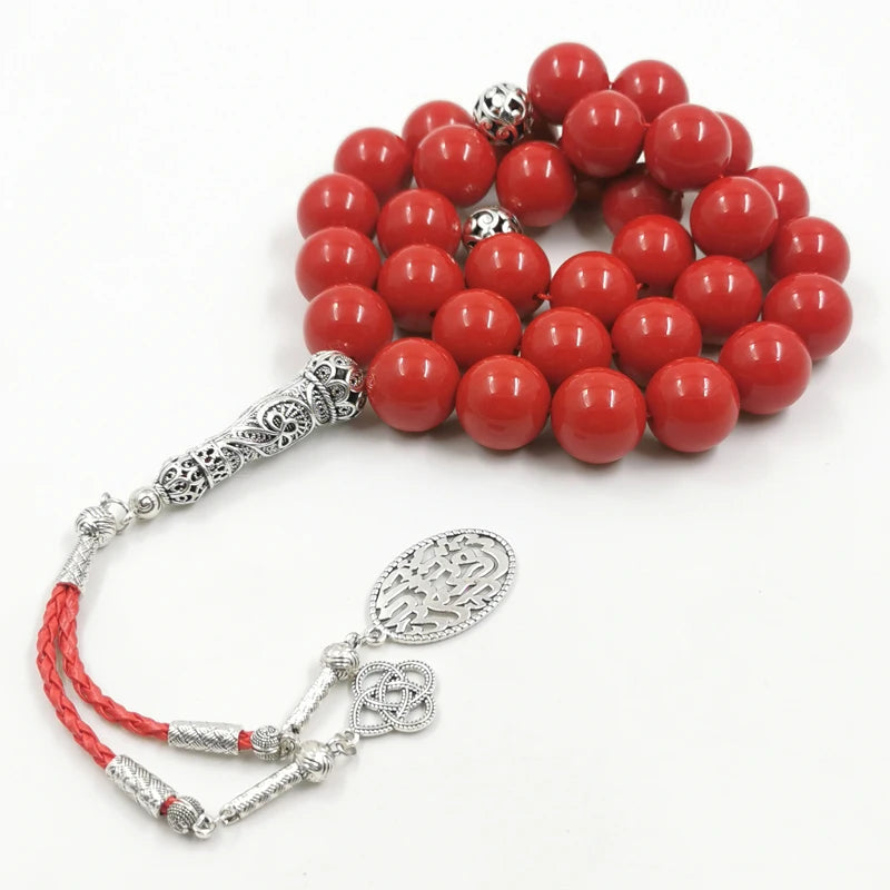 Big Size Tasbih 20mm Red resin Muslim prayer beads Eid gifts Ramadan islamic misbaha arabic rosary