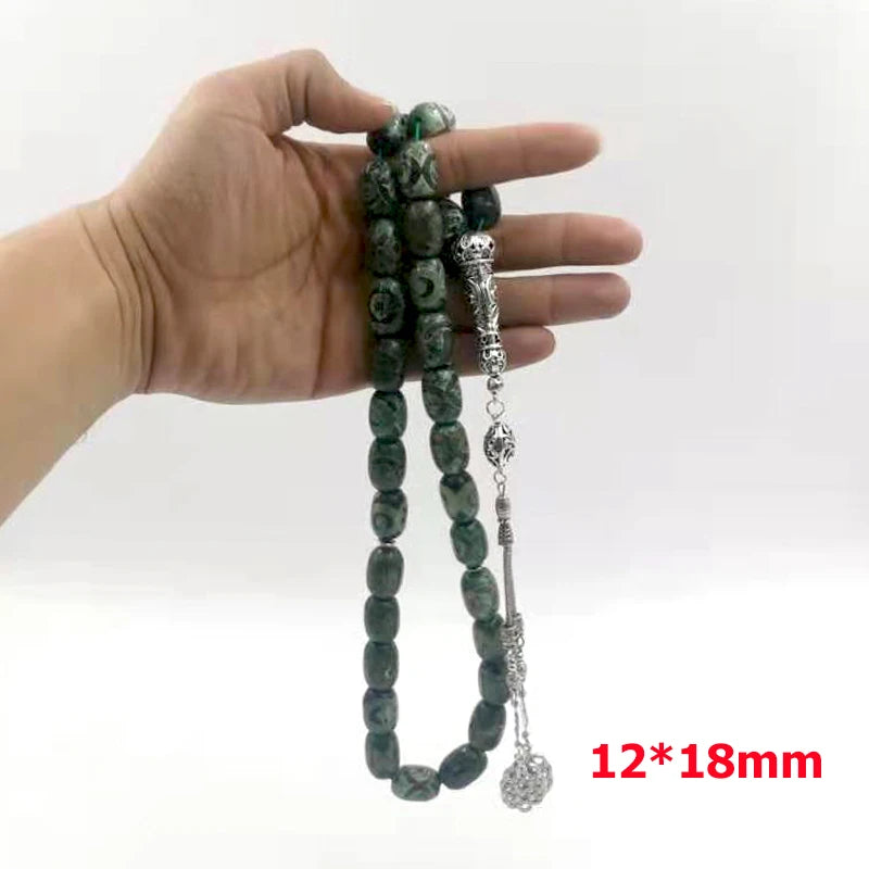 Green Eyes Agates stone Tasbih natural agates stone Men prayer beads rosary