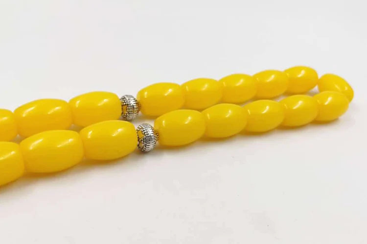 Big size Yellow Resin TasbihPrayer Beads arab fashion bracelet Kuwait misbaha