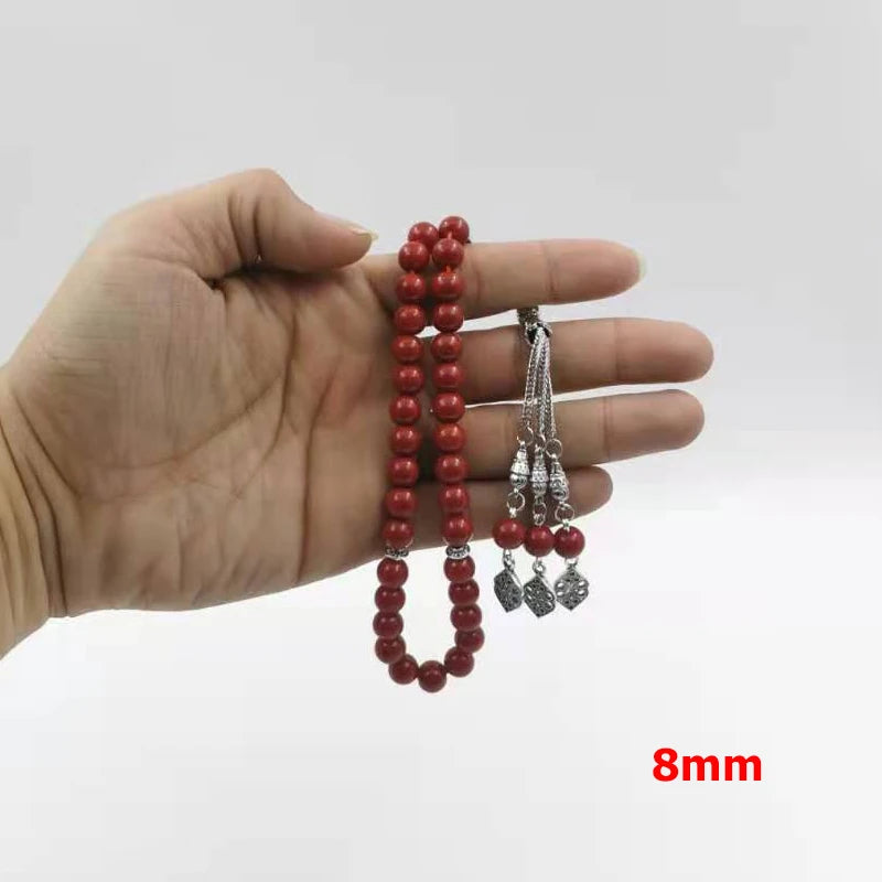 Tasbih Red stone Turkish jewelry misbaha muslim bracelet arabic islamic fashion accessoires  Rosary bead