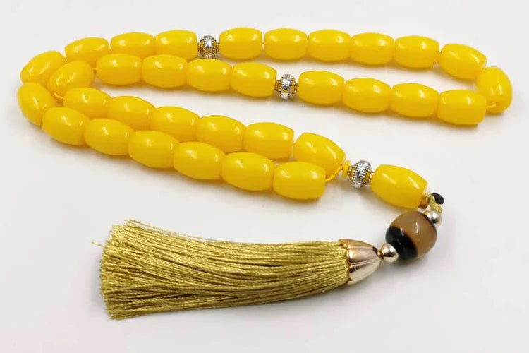 Big size Yellow Resin TasbihPrayer Beads arab fashion bracelet Kuwait misbaha