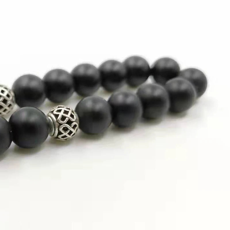 Frosted agates Tasbih New style Black stone Muslim prayer beads Rosary Islamic