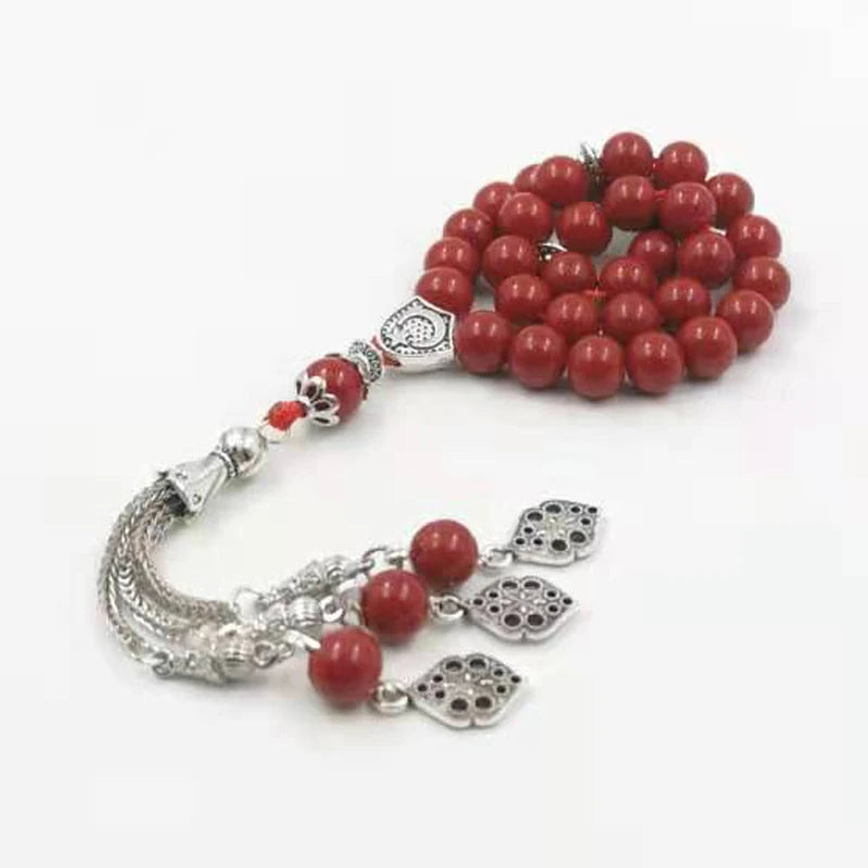 Tasbih Red stone Turkish jewelry misbaha muslim bracelet arabic islamic fashion accessoires  Rosary bead