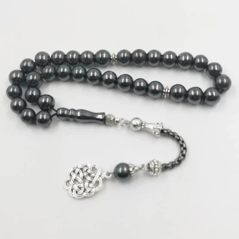 Tasbih Natural Hematite style misbaha muslim prayer beads islamic stone Rosary bracelet gifts for EID