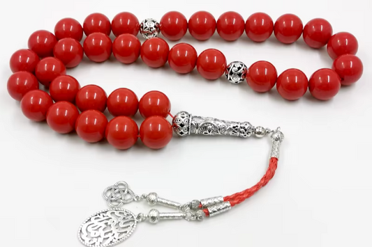 Big Size Tasbih 20mm Red resin Muslim prayer beads Eid gifts Ramadan islamic misbaha arabic rosary