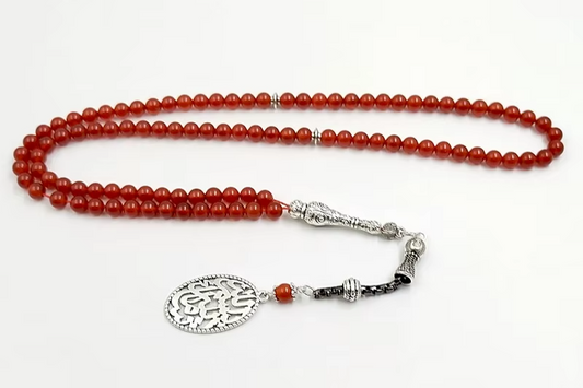 Tasbih Natural Red  Agate Stone beads   Pocket Prayer Beads Muslim Bracelet  Arab Fashion Gift Islamic Rosary