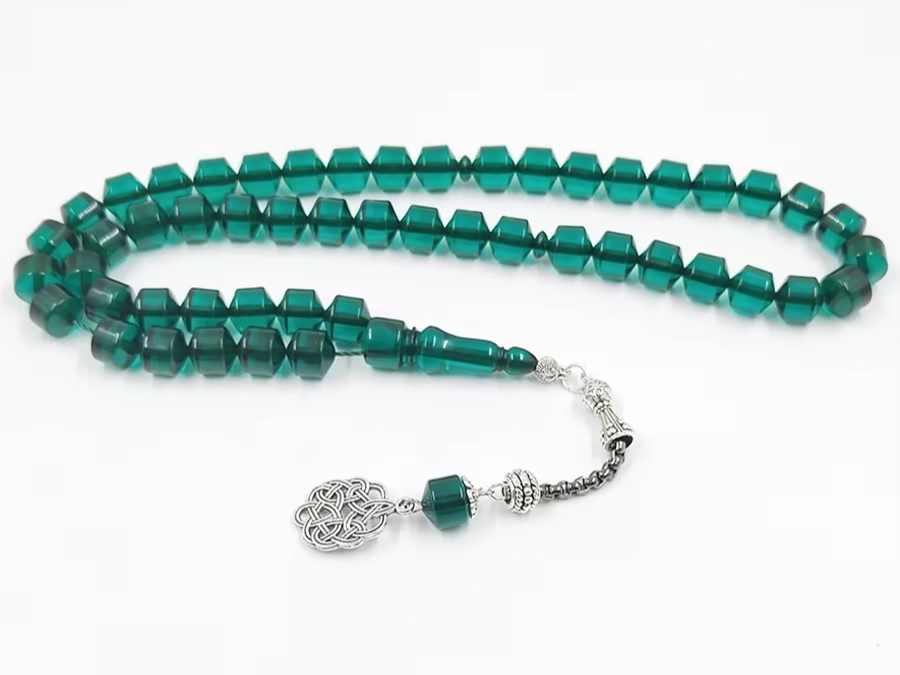 Tasbih green resin Muslim islamic fashion bracelet Rosary prayer beads Misbaha