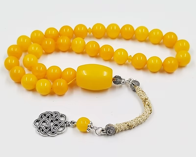 Tasbih Orange Resin Muslim  Rosary bead islamic prayer beads arabic jewelry Misbaha Turkish jewelry