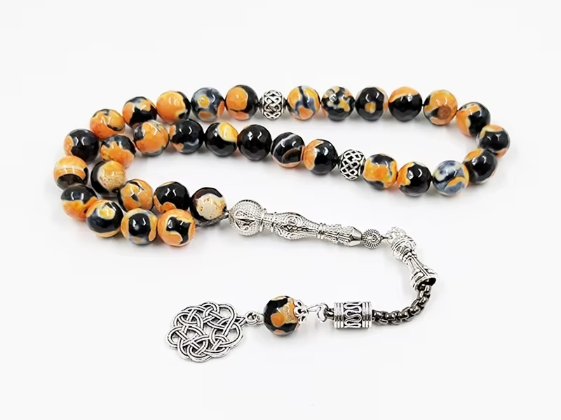 Tasbih  black agates stone muslim prayer beads bracelet Turkish misbaha gemstone accessories Eid gift Adha islamic rosary