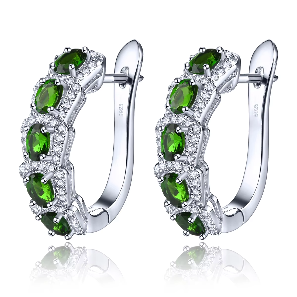 Natural Chrome Diopside Solid Sterling Silver Classic Fine Jewelry Style Top Quality