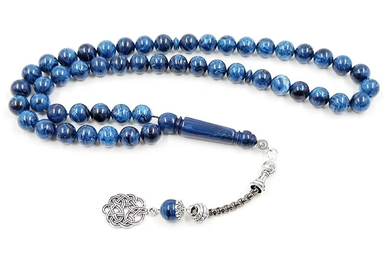 Tasbih blue resin Muslim bracelet  Rosary prayer beads arabic accessories tassel islamic fashion bracelet Misbaha