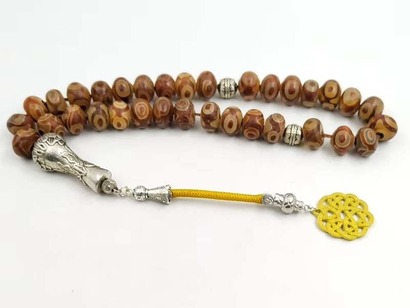 Tasbih handmade Muslim misbaha with Trabzon pendant Islam prayer beads luxurious Eid